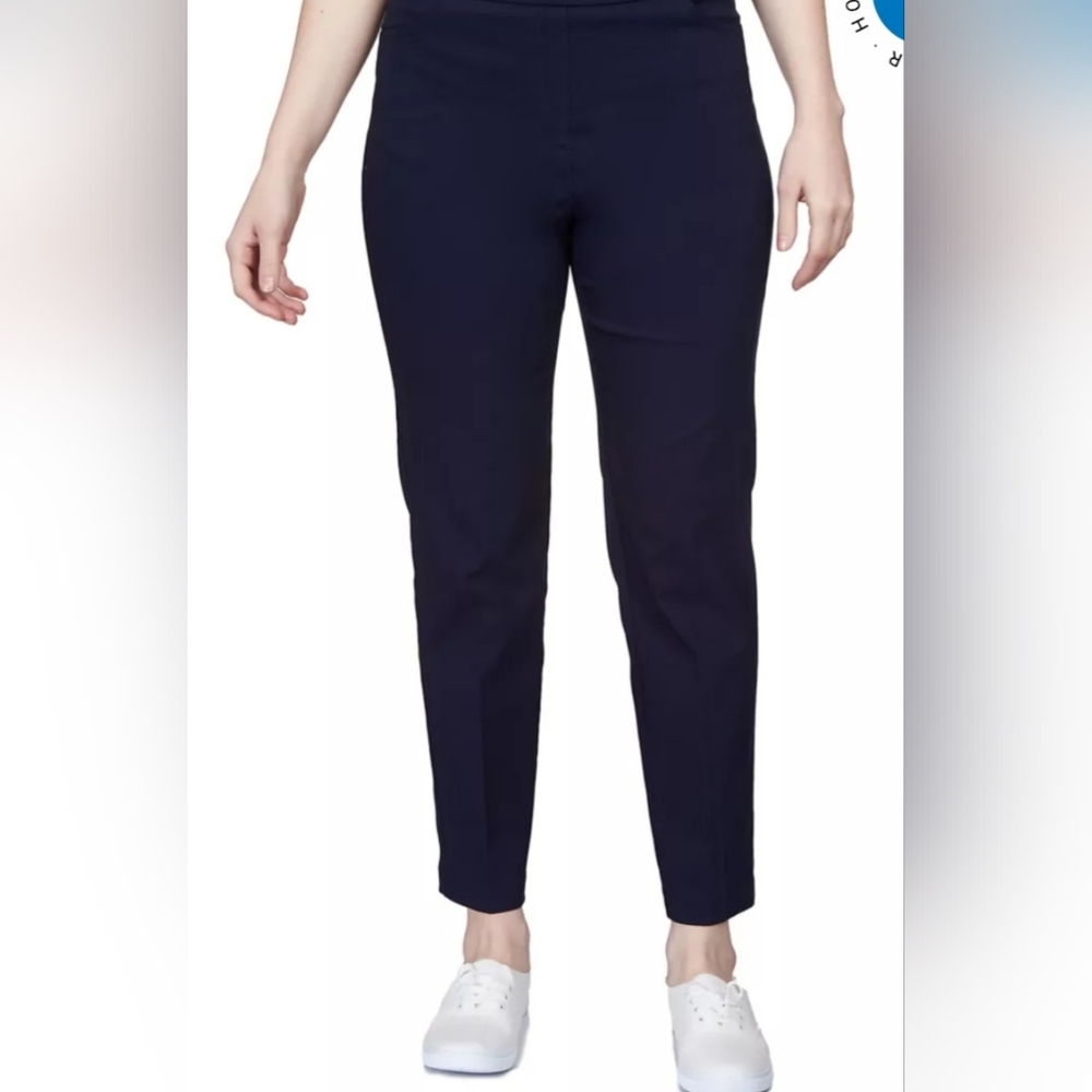 Alfred Dunner Dark Blue Straight Leg Pants